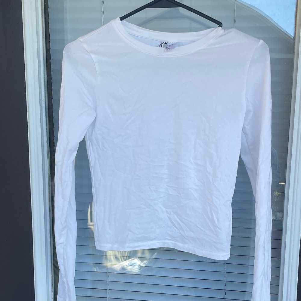 Divided H&M Long Sleeve Crew Neck Top - See Through-S-Lowest Price-No Offers